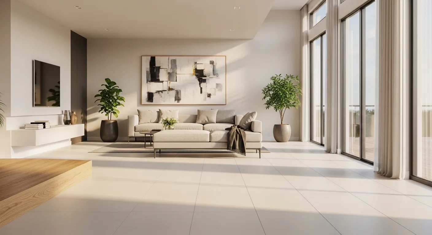 Bancada de porcelanato e granito em obra de acabamento