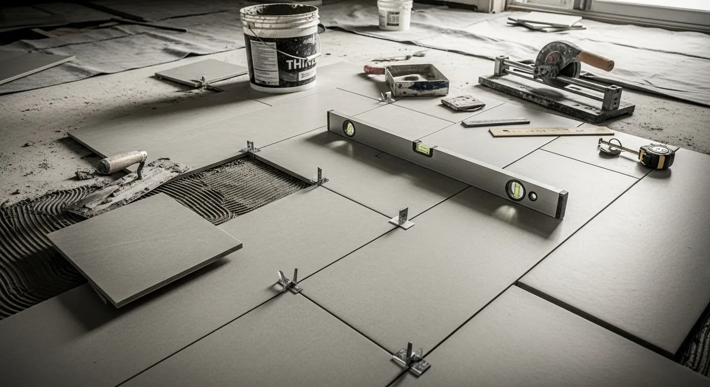 Cerâmica para piso em ambiente residencial, mostrando acabamento e textura