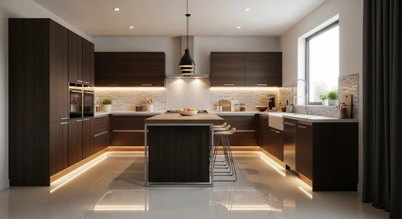 Acabamento de porcelanato amadeirado instalado corretamente