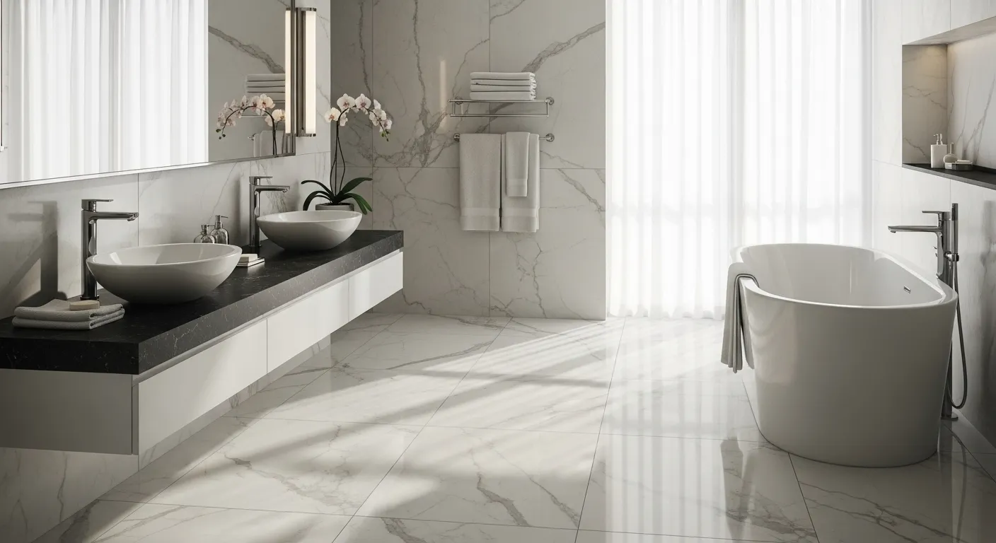 Processo de instalação de porcelanato amadeirado