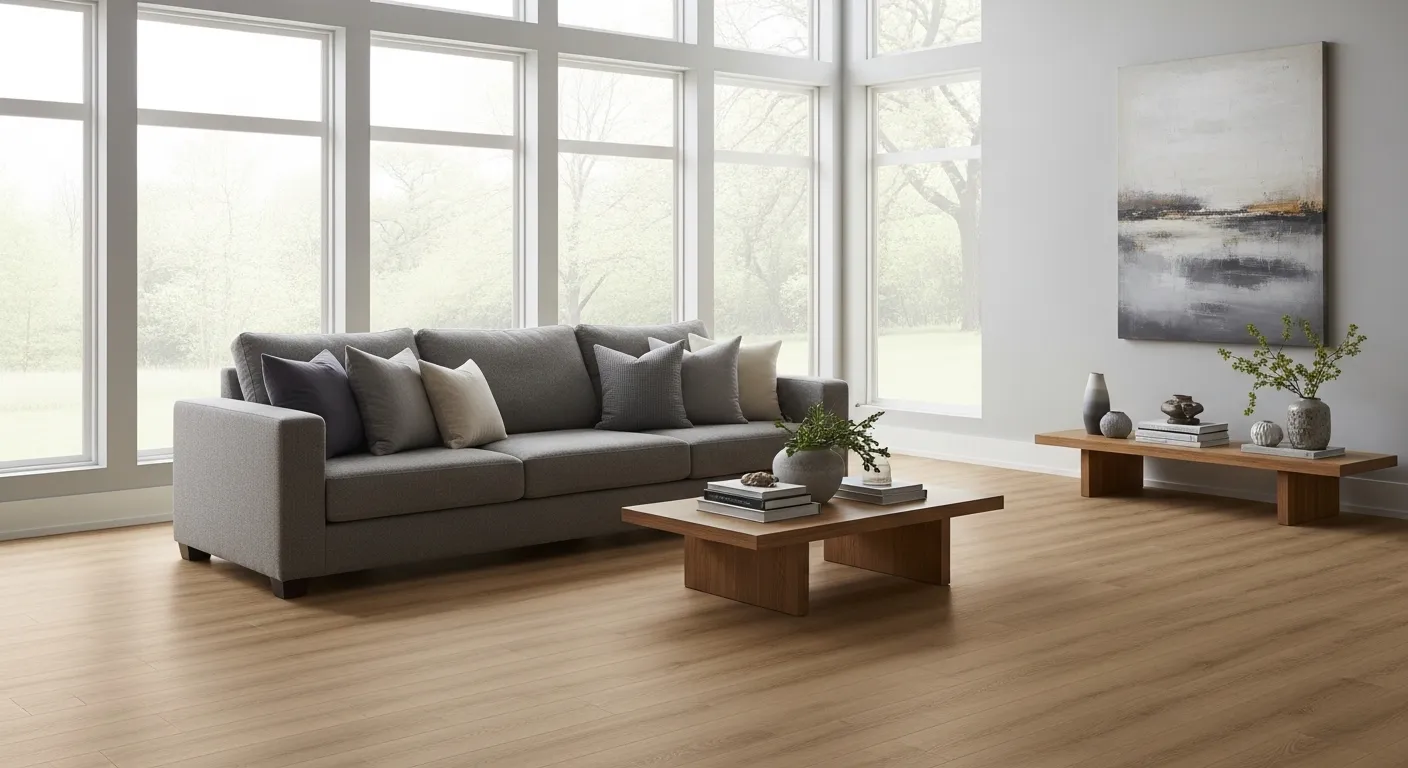 Revestimento em piso vinílico aplicado em ambiente interno